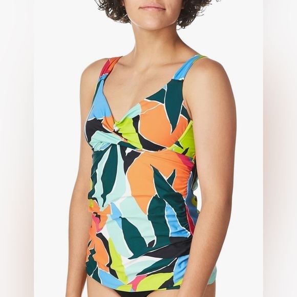 Anne Cole Women's Standard Underwire Tankini 38D/36DD slimming cottage core - Picture 1 of 9